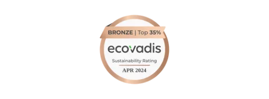 Circular Bronze Medal EcoVadis 2024 Top 35% sustainability rating graphic 